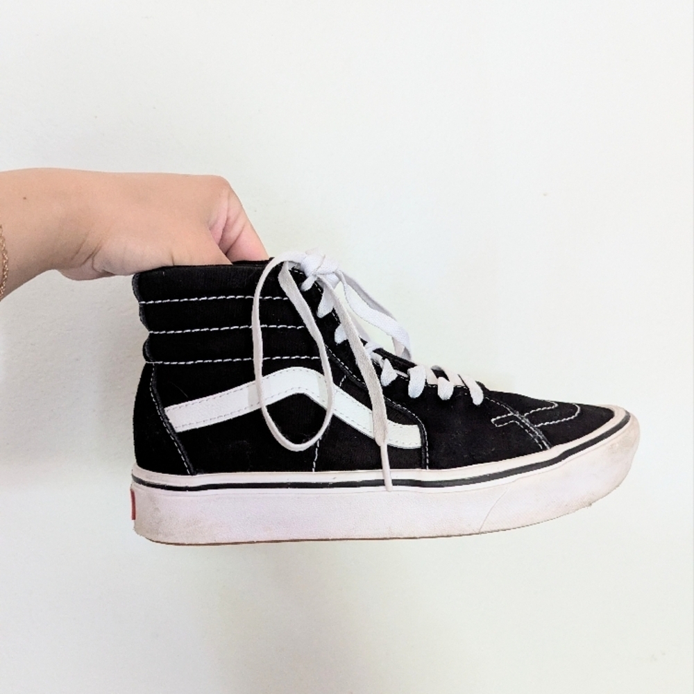 Vans Black and White High-Top Sneakers